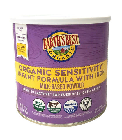 Earth's Best Organic Sensitivity Infant Formula 21 oz Powder (Case of 4)