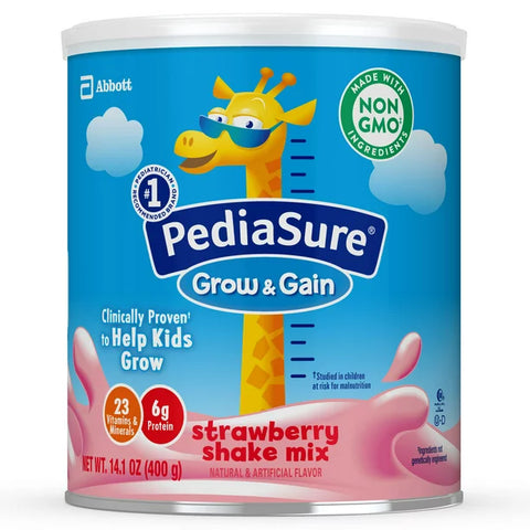 PediaSure Grow & Gain Strawberry Shake Mix 14.1 oz Powder (Case of 6)