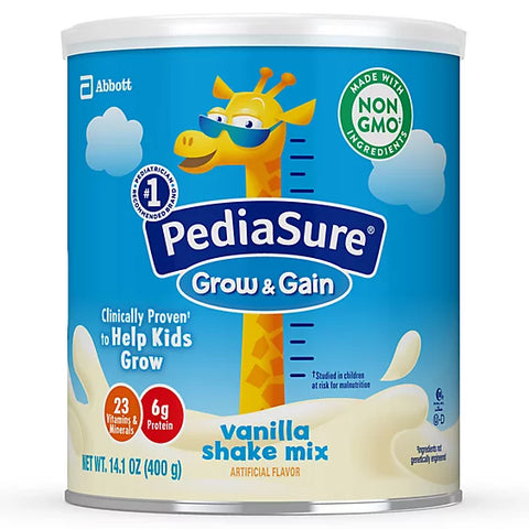 PediaSure Grow & Gain Vanilla Shake Mix 14.1 oz Powder (Case of 6)